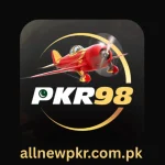 PKR98 Game logo with a red airplane and Pakistan-themed gaming design